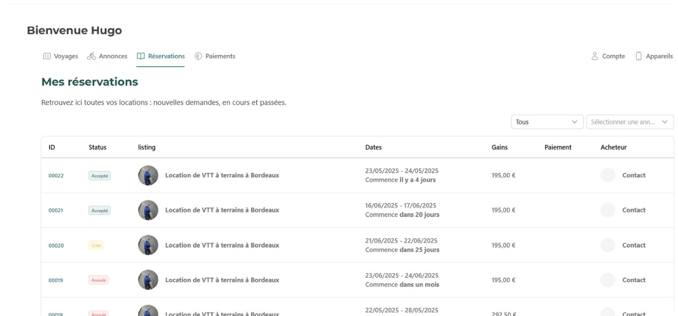 Gérez vos locations